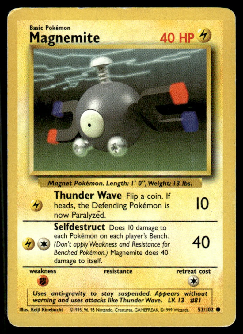 LP Magnemite 53 No Holo - Base Set