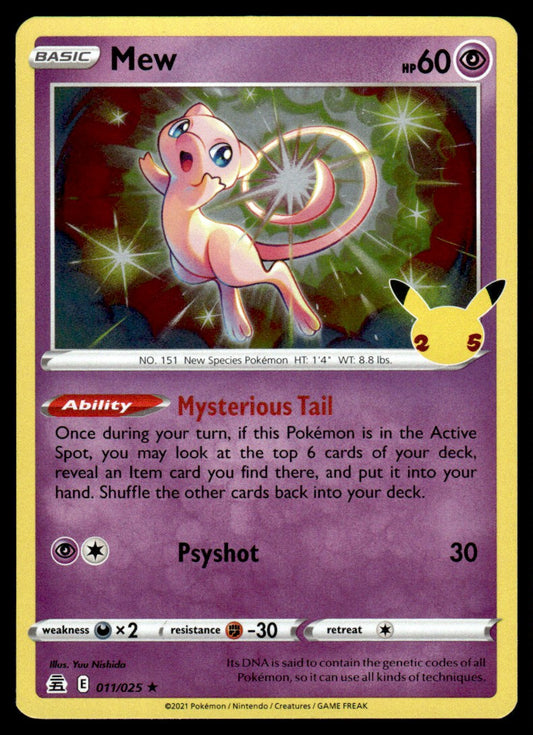 Mew 011/025 Holo - Celebrations - Sword & Shield
