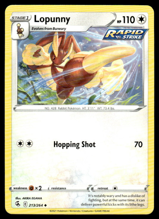 Lopunny 213/264 Uncomon - Fusion Strike - Sword & Shield