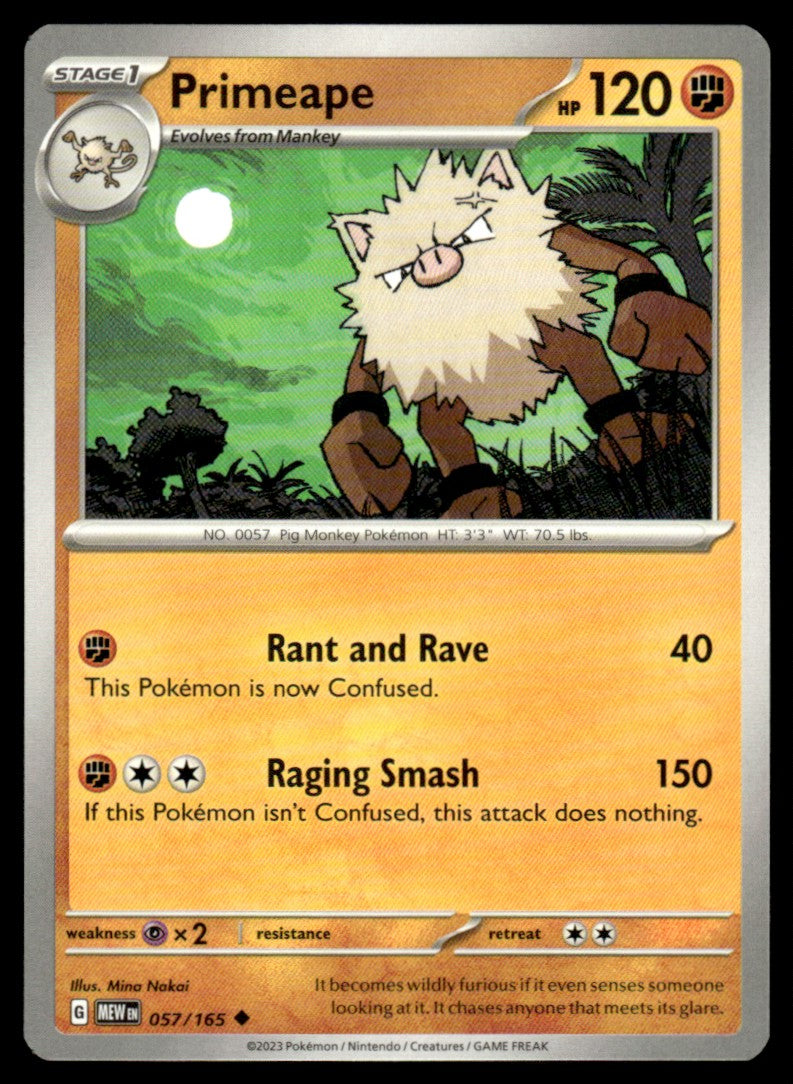 Primeape 057/165 Uncomon - Scarlet & Violet - 151 - Scarlet & Violet