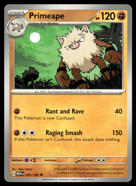 Primeape 057/165 Uncomon - Scarlet & Violet - 151 - Scarlet & Violet