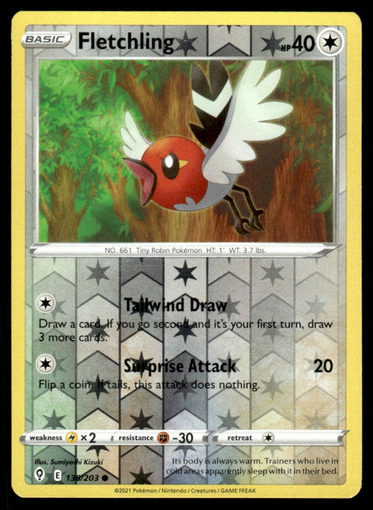 Fletchling 138/203 Reverse - Evolving Skies - Sword & Shield