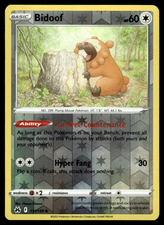 Bidoof 111/159 Reverse - Crown Zenith - Sword & Shield