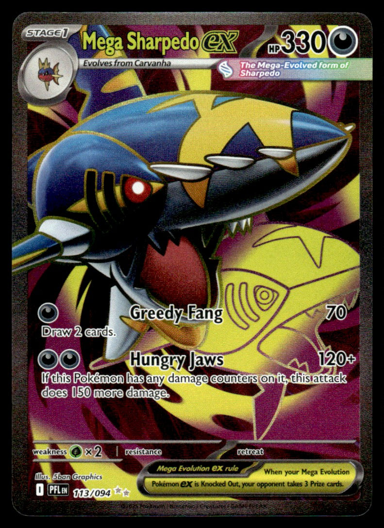 Mega Sharpedo ex 113/094 - Phantasmal Flames - Mega Evolution