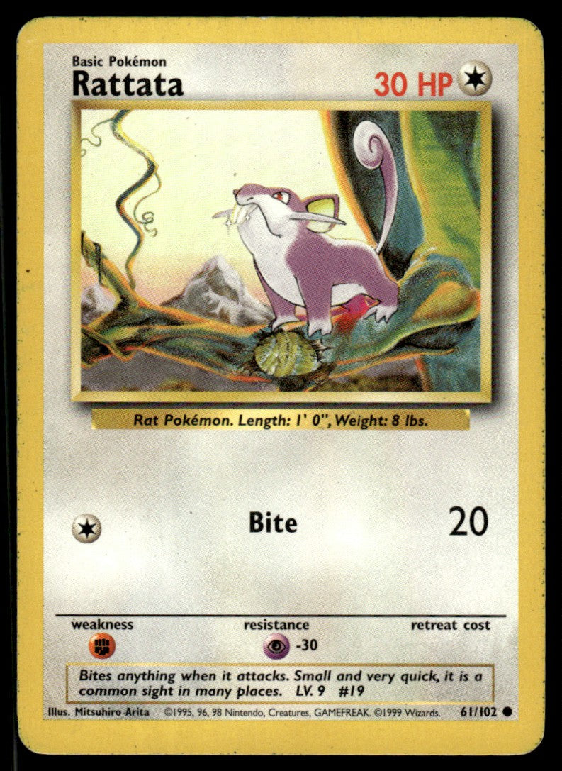 LP Rattata 61 No Holo - Base Set