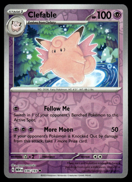 Clefable 036/165 Reverse - Scarlet & Violet - 151 - Scarlet & Violet