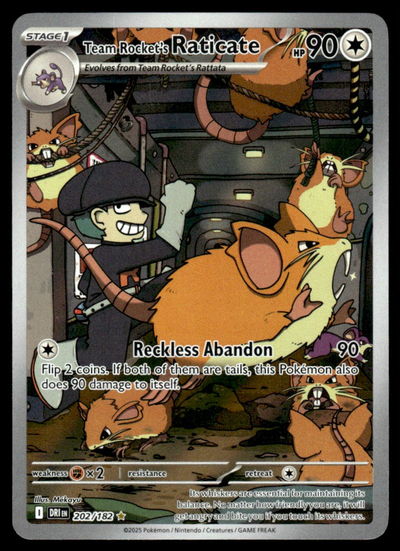 Team Rocket's Raticate 202/182 - Destined Rivals - Scarlet & Violet