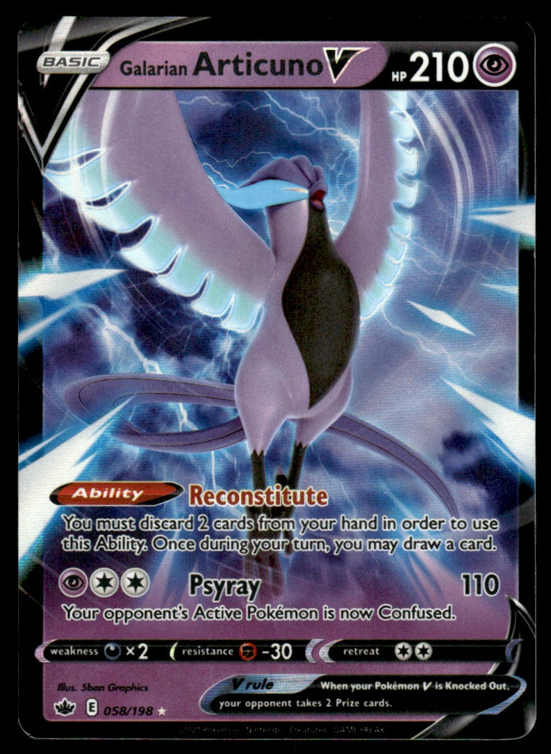 Galarian Articuno V 058/198 - Chilling Reign - Sword & Shield