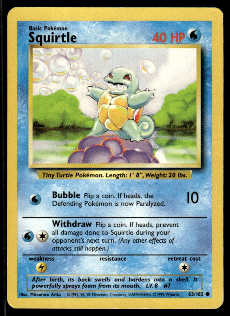 LP Squirtle 63 No Holo - Base Set