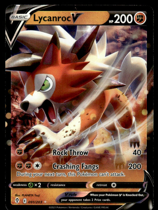 Lycanroc V 091/203 - Evolving Skies - Sword & Shield
