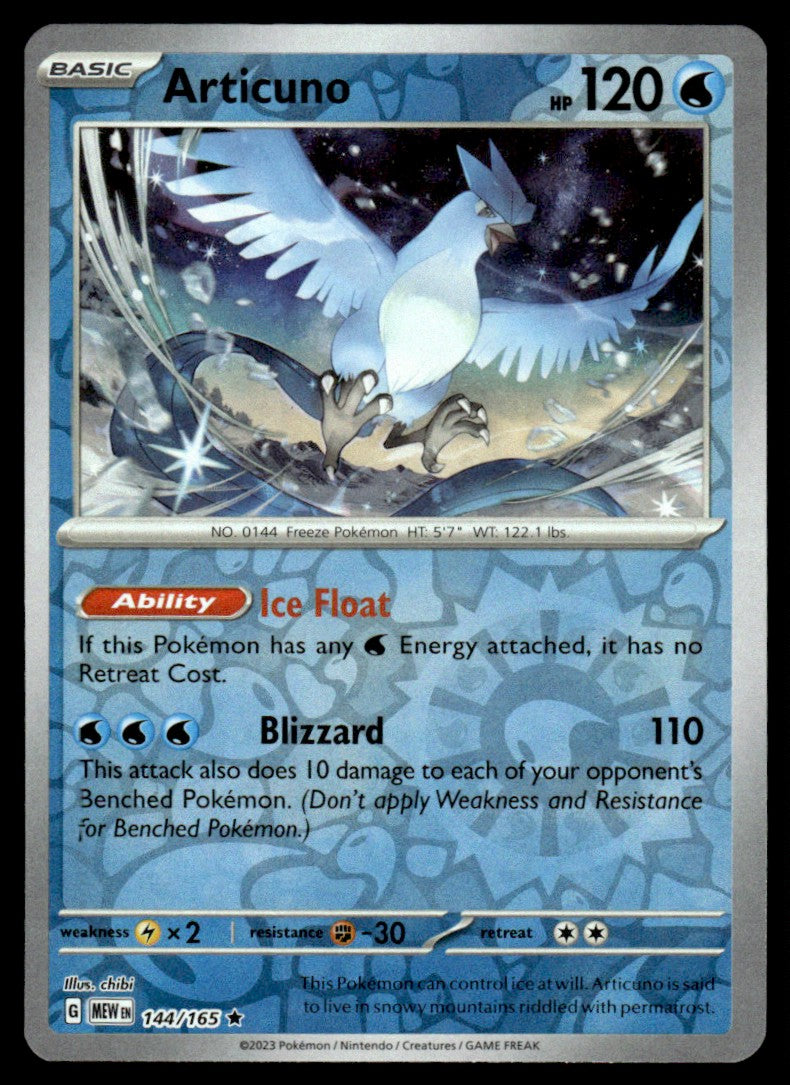 Articuno 144/165 Reverse - Scarlet & Violet - 151 - Scarlet & Violet