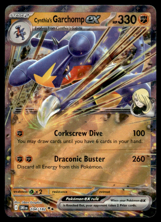 Cynthia's Garchomp ex 104/182 - Destined Rivals - Scarlet & Violet