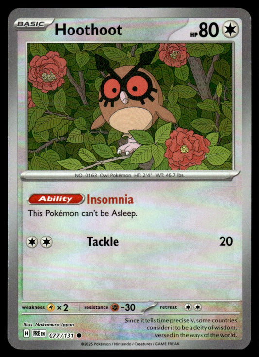 Hoothoot (Master Ball Pattern) 077/131 - Prismatic Evolutions - Scarlet & Violet