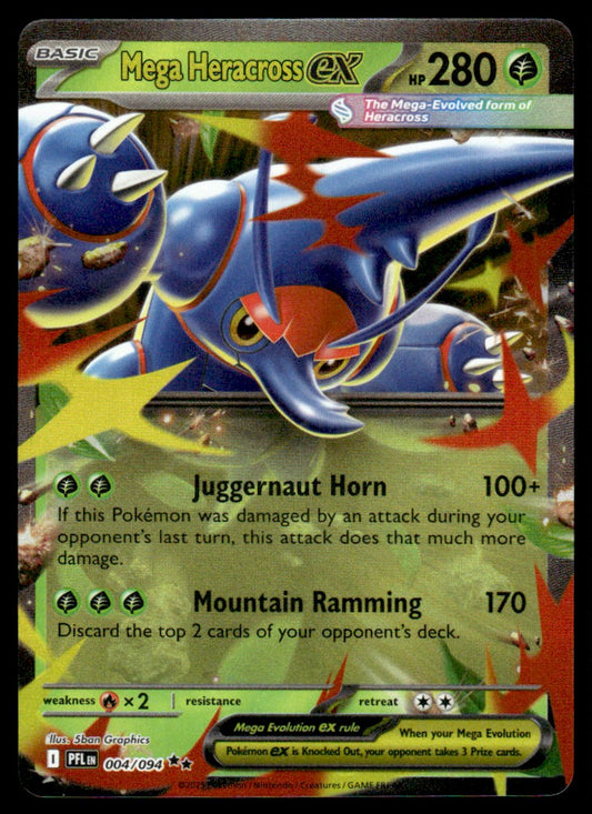 Mega Heracross ex 004/094 - Phantasmal Flames - Mega Evolution