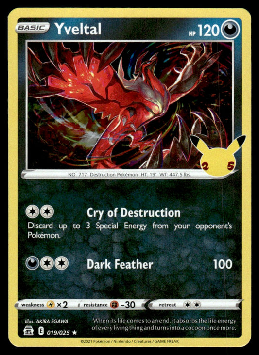 Yveltal 019/025 Holo - Celebrations - Sword & Shield