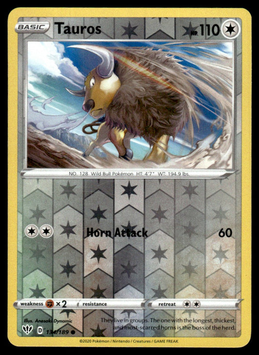 Tauros 134/189 Reverse - Darkness Ablaze - Sword & Shield