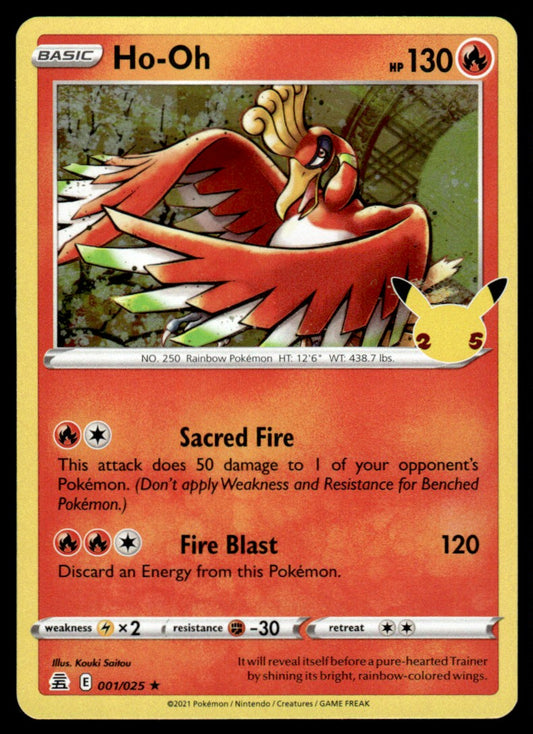 Ho-Oh 001/025 Holo - Celebrations - Sword & Shield