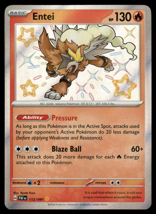Entei 112/091 - Paldean Fates - Scarlet & Violet