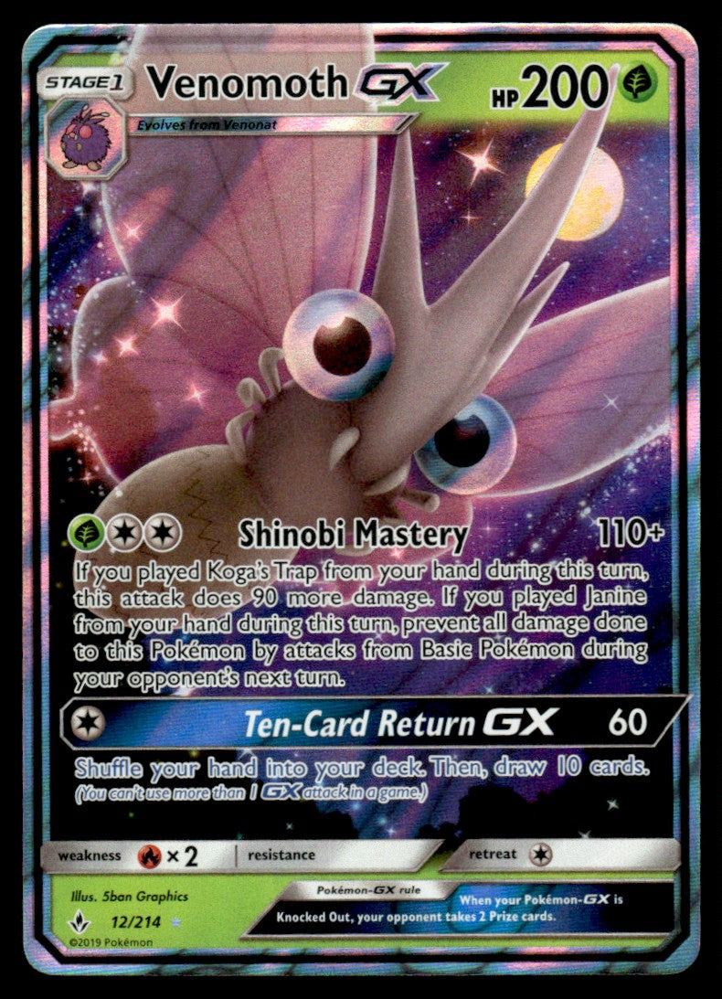 Venomoth-GX - NM - 12 - Unbroken Bonds