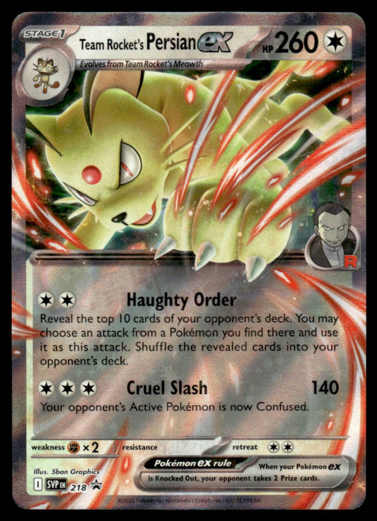 Team Rocket's Persian ex 218/PRSV - Scarlet & Violet Promos - Scarlet & Violet