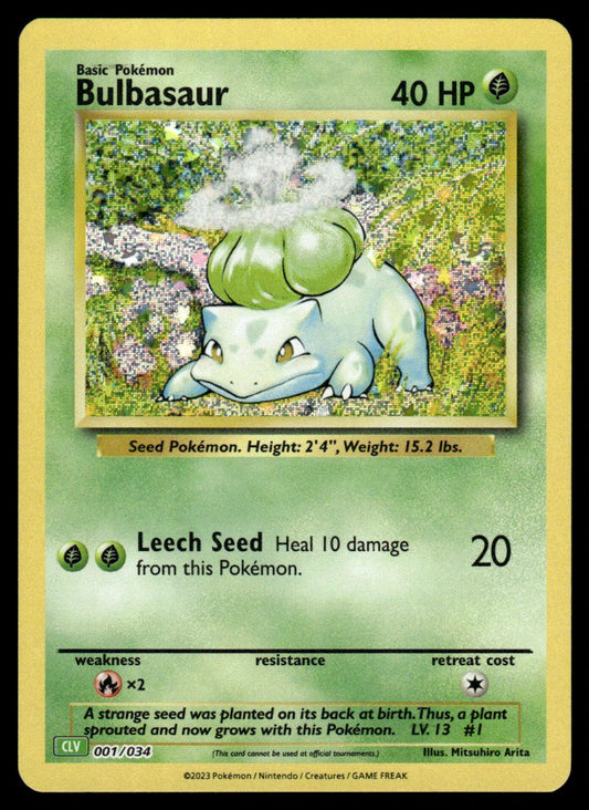 Bulbasaur 001/034 - Trading Card Game Classic