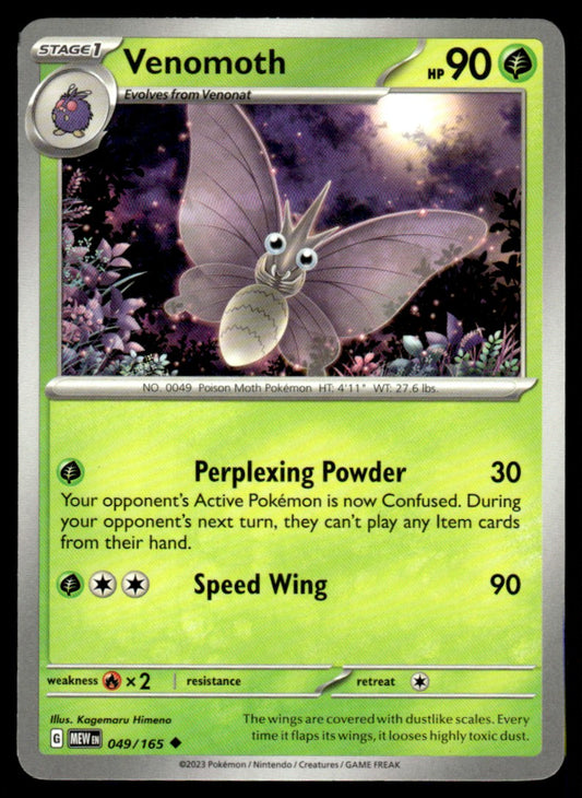 Venomoth 049/165 Uncomon - Scarlet & Violet - 151 - Scarlet & Violet