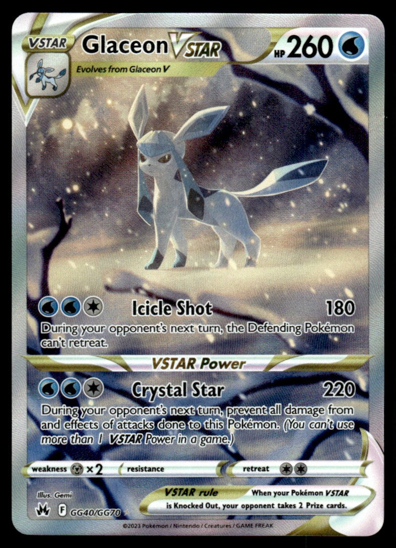 Pokemon Cards Pokemon Glaceon Vstar GG40/GG70 Ultra Rare Card - Crown Zenith Galarian Gallery Alternate Art GG40 GG70 Pokemon Card Pokemon Cards Pokemon Glaceon Vstar GG40/GG70 Ultra Rare Card - Crown Zenith Galarian Gallery Alternate Art GG40 GG70 Pokemon Card