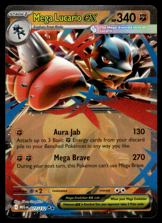 Mega Lucario ex 077/132 - Mega Evolution Base Set - Mega Evolution