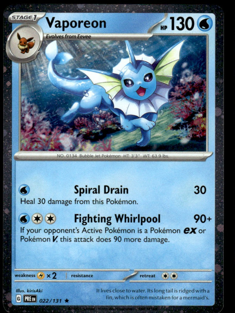 Vaporeon (Cosmo Holo) 022/131 - Prismatic Evolutions - Scarlet & Violet