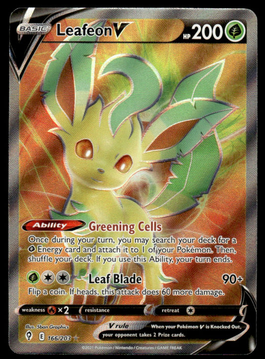 Leafeon V 166/203 - Evolving Skies - Sword & Shield
