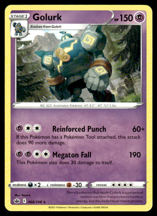 Golurk 066/198 Rare - Chilling Reign - Sword & Shield