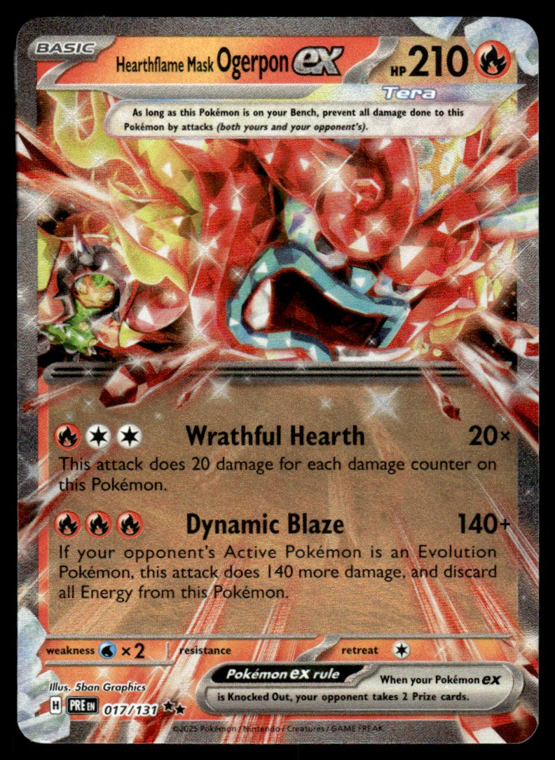 Hearthflame Mask Ogerpon ex 017/131 - Prismatic Evolutions - Scarlet & Violet