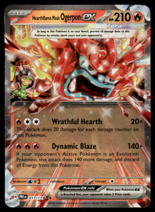 Hearthflame Mask Ogerpon ex 017/131 - Prismatic Evolutions - Scarlet & Violet