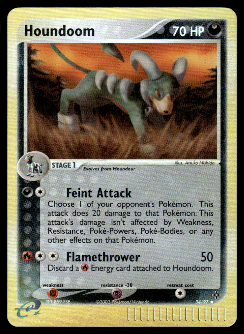 NM - Houndoom 34 - Reverse - EX Dragon
