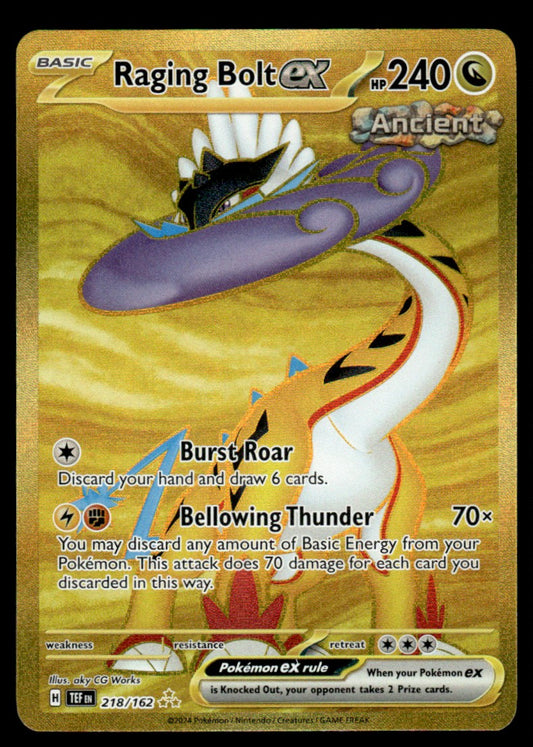 Raging Bolt ex 218/162 - Temporal Forces - Scarlet & Violet