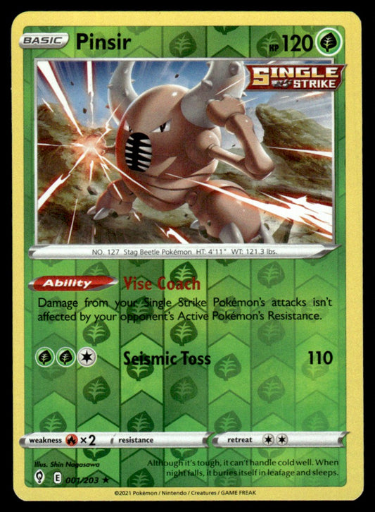 Pinsir 001/203 Reverse - Evolving Skies - Sword & Shield