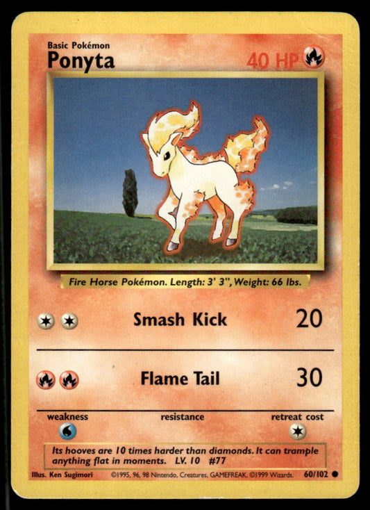 LP Ponyta 60 No Holo - Base Set
