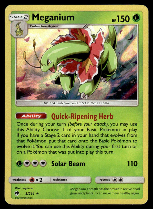 NM - Meganium 8 - Holo - Lost Thunder