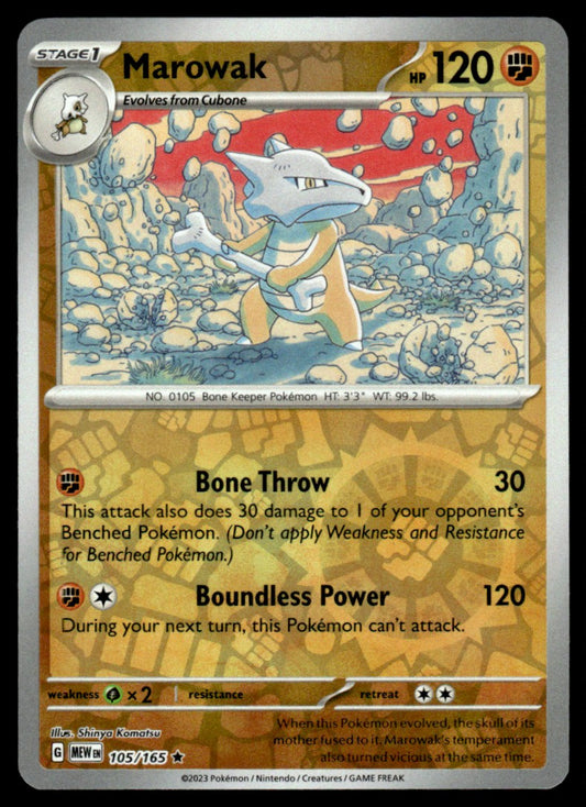 Marowak 105/165 Reverse - Scarlet & Violet - 151 - Scarlet & Violet