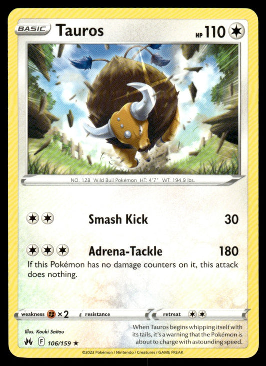 Tauros 106/159 Rare - Crown Zenith - Sword & Shield