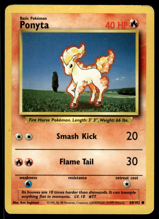 LP Ponyta 60 No Holo - Base Set