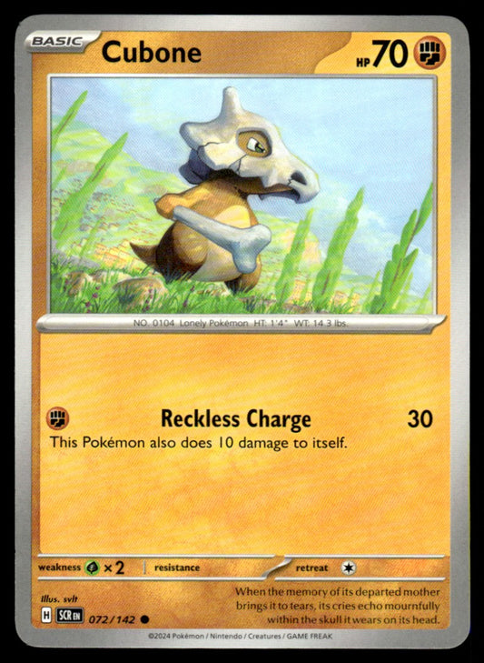 Cubone 072/142 Comun - Stellar Crown - Scarlet & Violet