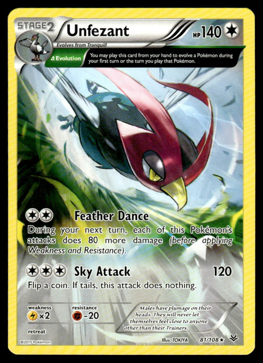 Unfezant - No Holo - NM - 81 - Roaring Skies