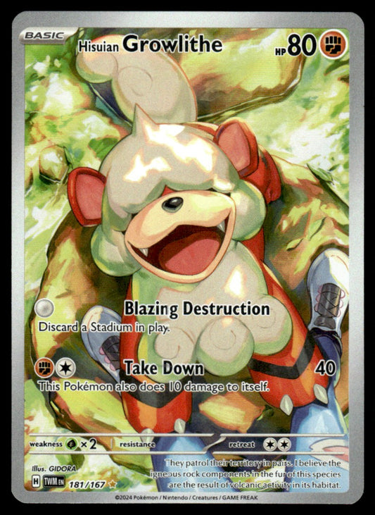Hisuian Growlithe 181/167 - Twilight Masquerade - Scarlet & Violet