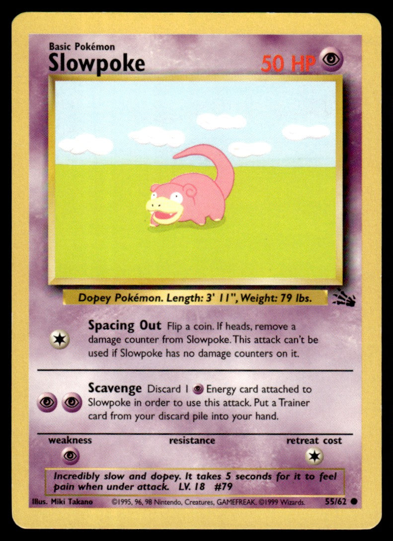 LP Slowpoke 55 No Holo - Fossil