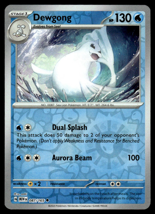 Dewgong 087/165 Reverse - Scarlet & Violet - 151 - Scarlet & Violet
