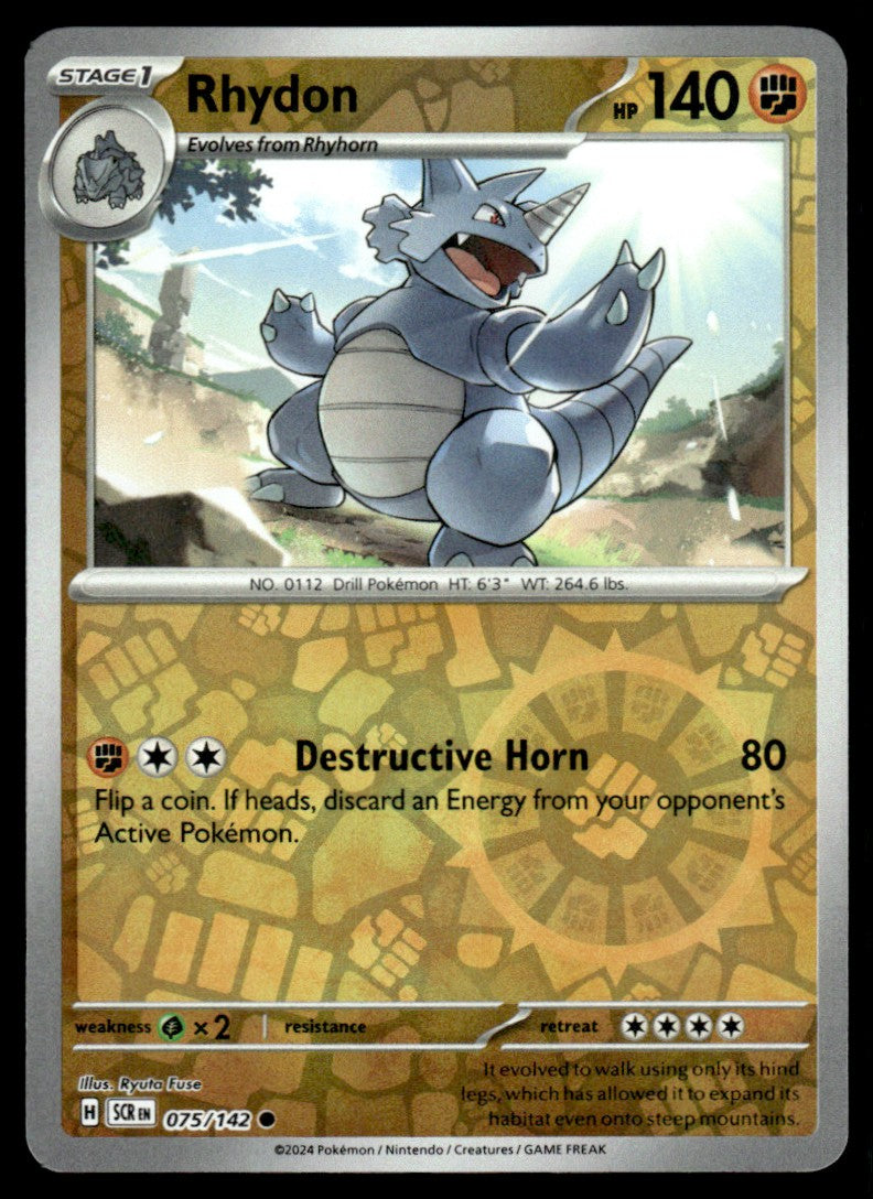 Rhydon 075/142 Reverse - Stellar Crown - Scarlet & Violet