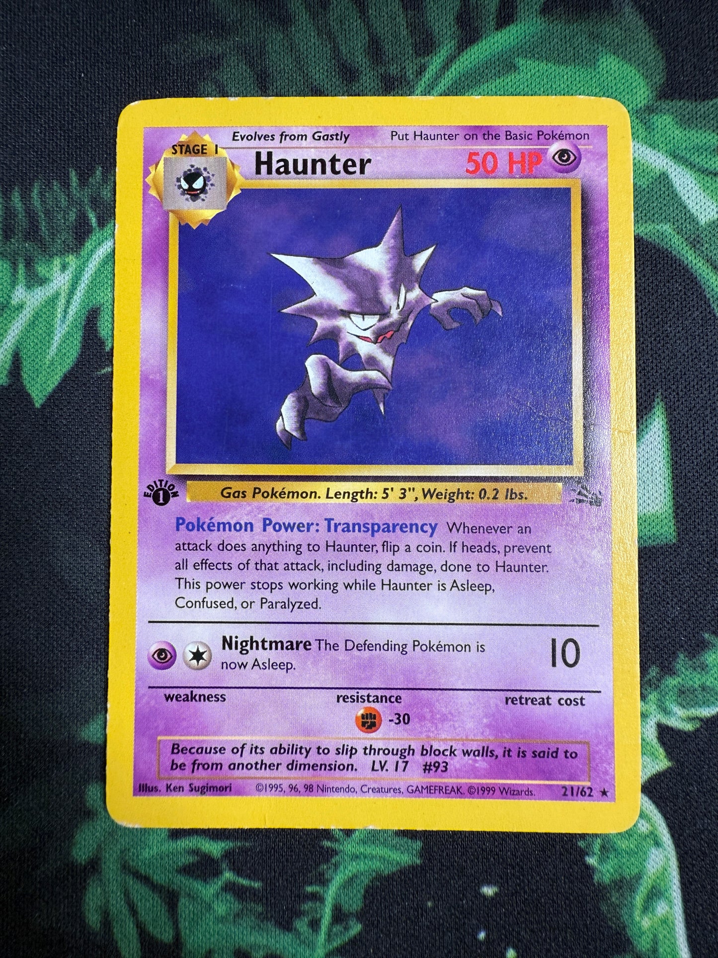 HP Haunter 1st Edition No Holo Fossil (Subasta #1227)