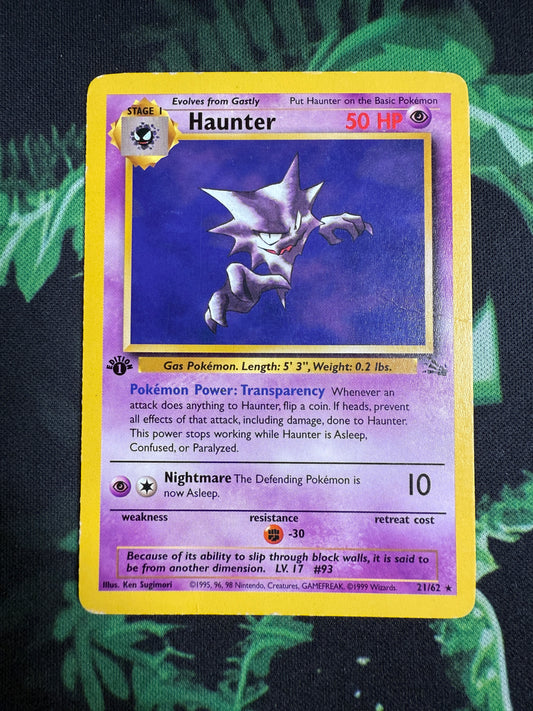 HP Haunter 1st Edition No Holo Fossil (Subasta #1227)