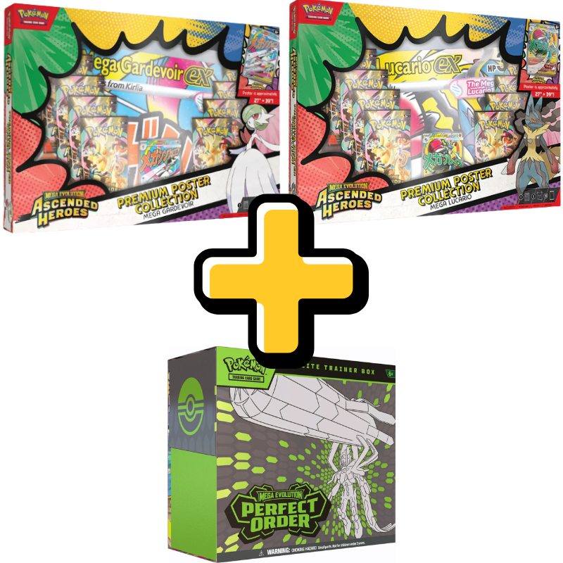 Combo - Ascended Heroes Poster Collection (PAR) + Perfect Order Elite Trainer Box - Ingles